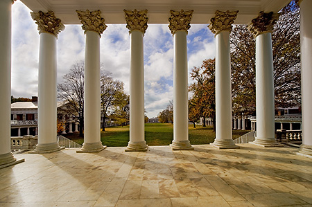 Lawn Through the Rotunda Columns, UVA